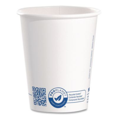 Recycled Content Pcf Paper Hot Cups, Proplanet Seal, 10 Oz, White/Blue, 1,000/Carton
