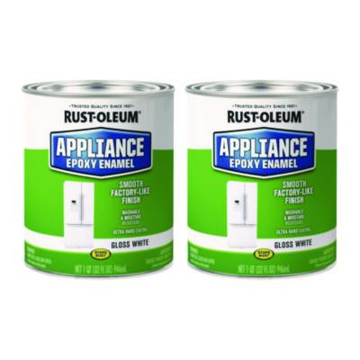 Appliance Epoxy Gloss Paint, Gloss White, 1 Qt Bucket/Pail, 2/Carton
