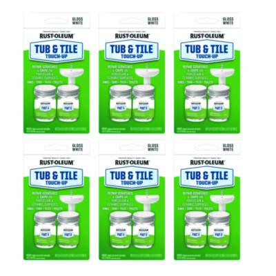 Specialty Gloss White Tub And Tile Touch Up, Gloss White, 0.54 Oz Glass Vials, 6 Kits/Carton