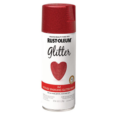 Specialty Glitter Spray Paint, Glitter Red, 10.25 Oz Aerosol Can, 6/Carton