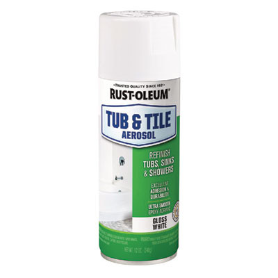 Specialty Tub And Tile Spray, Gloss White, 12 Oz Aerosol Can, 6/Carton