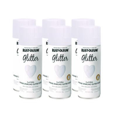 Specialty Glitter Spray Paint, Glitter White, 10.25 Oz Aerosol Can, 6/Carton