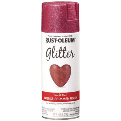 Specialty Glitter Spray Paint, Glitter Pink, 10.25 Oz Aerosol Can, 6/Carton