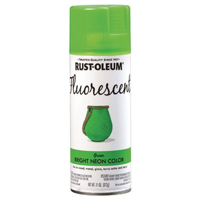 Specialty Fluorescent Spray Paint, Flat Fluorescent Green, 11Oz Aerosol Can