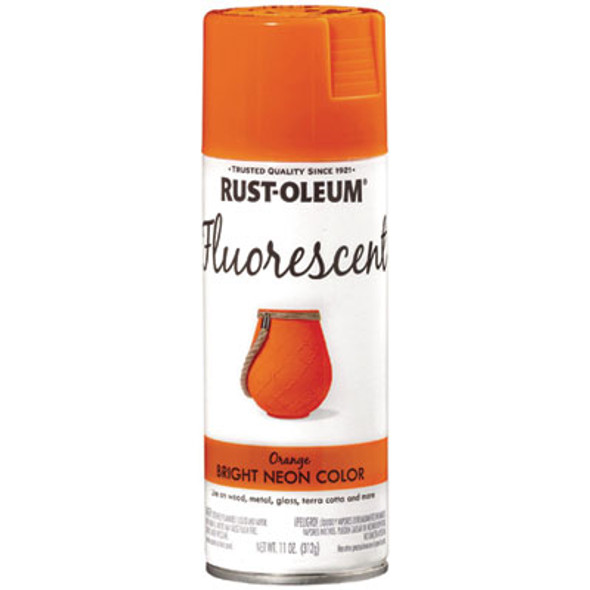 Specialty Fluorescent Spray Paint, Flat Fluorescent Orange, 11 Oz Aerosol Can