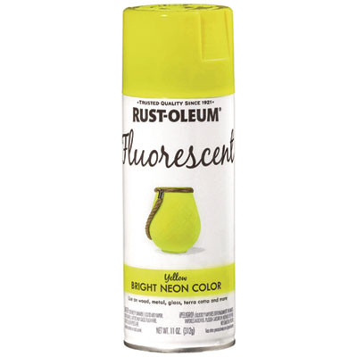 Specialty Fluorescent Spray Paint, Flat Fluorescent Yellow, 11 Oz Aerosol Can