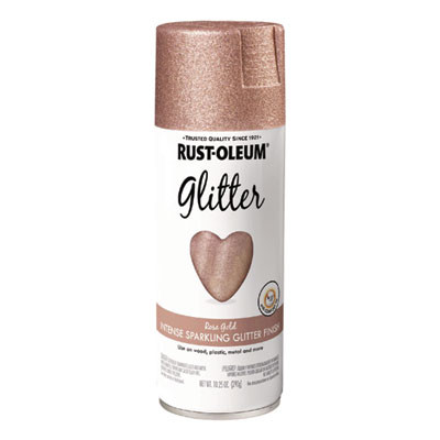 Specialty Glitter Spray Paint, Glitter Rose Gold, 10.25 Oz Aerosol Can, 6/Carton