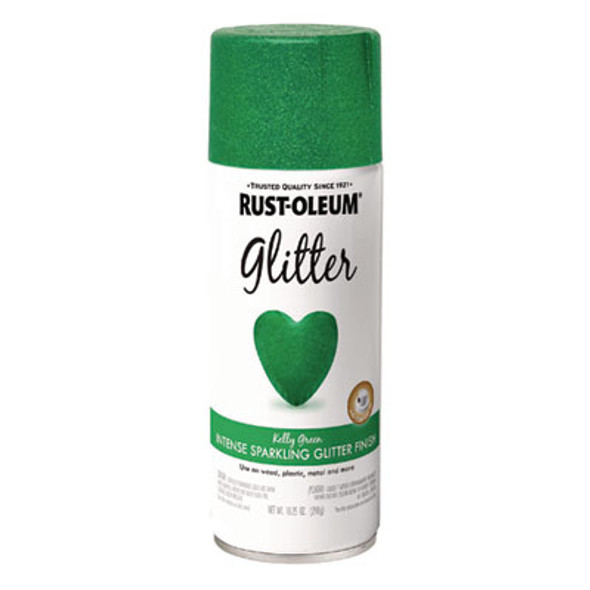 Specialty Glitter Spray Paint, Glitter Kelly Green, 10.25 Oz Aerosol Can, 6/Carton