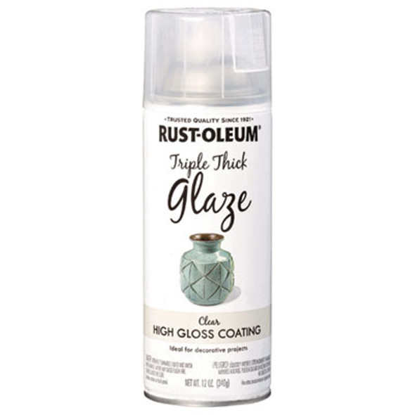 Specialty Triple Thick Glaze Spray Paint, High Gloss Clear, 12 Oz Aerosol Can, 6/Carton