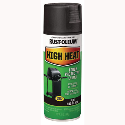 High Heat Enamel Spray Paint, Flat Black, 12 Oz Aerosol Can, 6/Carton