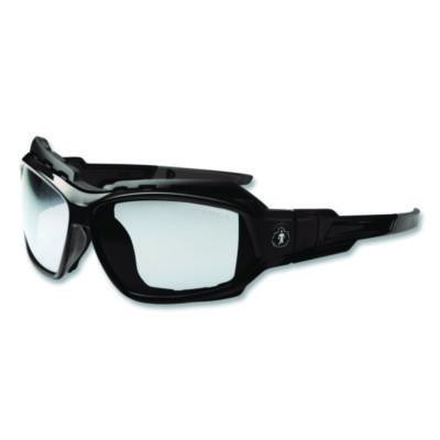 Skullerz Loki Safety Glasses/Goggles, Black Full Frame, Clear Dual I/O Lens