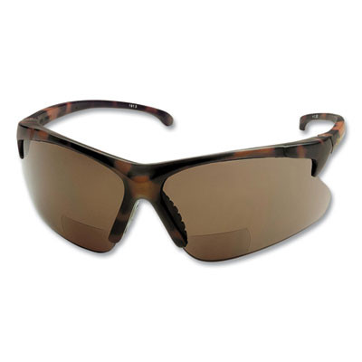 V60 30-06 Readers Safety Sunglasses, 2.0+ Diopter, Tortoise Half Frame, Smoke Dual Lens, 6/Box