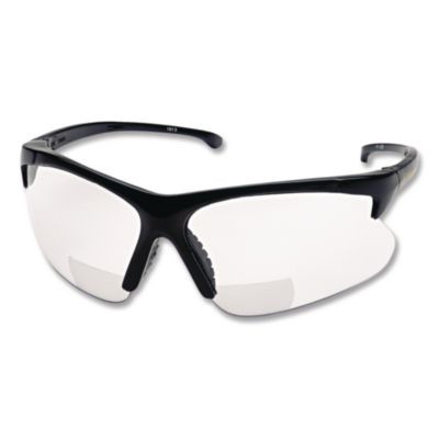 V60 30-06* Safety Reader Eyewear, 2.0+ Diopter, Black Half Frame, Clear Dual Lens