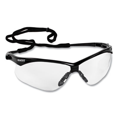 Nemesis Csa Safety Glasses, Black Half Frame, Clear Dual Lens, 12/Box
