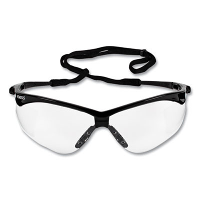 Nemesis Csa Safety Glasses, Black Half Frame, Clear Dual Lens, 12/Box