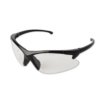 V60 30-06 Dual Readers Safety Glasses, 2.0+ Diopter, Black Half Frame, Clear Dual Lens