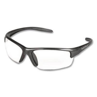 Equalizer Safety Glasses, Gunmetal Half Frame, Clear Dual Lens