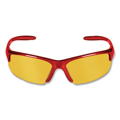 Equalizer Safety Glasses, Red Half Frame, Amber/Yellow Dual Lens, 12/Box