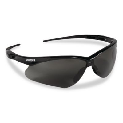 Nemesis Safety Glasses, Black Half Frame, Smoke Dual Lens