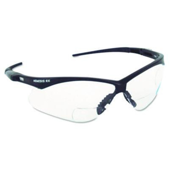 V60 Nemesis Rx Reader Safety Glasses, Black Frame, Smoke Lens, +2.0 Diopter Strength