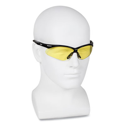 Nemesis Safety Glasses, Black Half Frame, Amber Dual Lens
