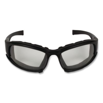 V50 Calico Safety Eyewear With Head Strap, Black Full Frame, Clear Dual Anti-Fog Lens