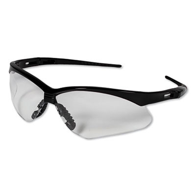 Nemesis Safety Glasses, Black Half Frame, Clear Dual Lens