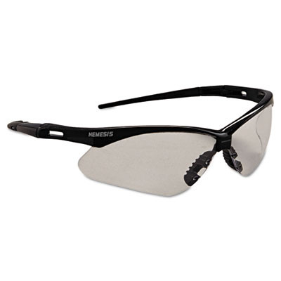 Nemesis Safety Glasses, Black Half Frame, Clear Dual Anti-Fog Lens