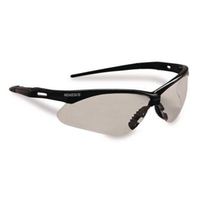 Nemesis Safety Glasses, Black Half Frame, Clear Dual Anti-Fog Lens