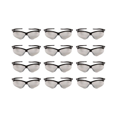 Nemesis Safety Glasses, Black Half Frame, Clear Dual I/O Lens