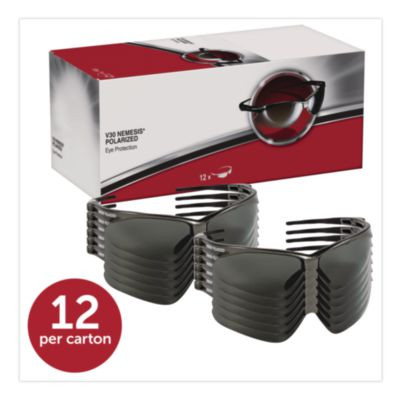 Nemesis Safety Glasses, Gunmetal Half Frame, Smoke Dual Lens, 12/Box