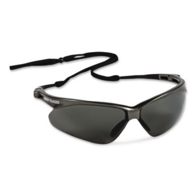 Nemesis Safety Glasses, Gunmetal Half Frame, Smoke Dual Lens, 12/Box