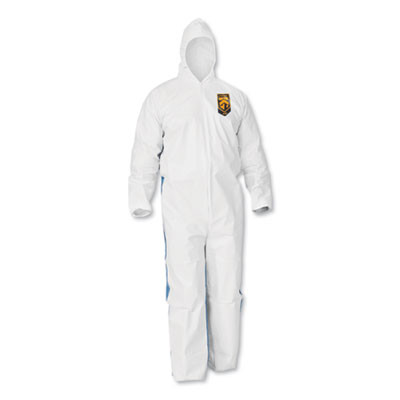 A40 Breathable Back Coveralls, 4X-Large, White/Blue, 25/Carton