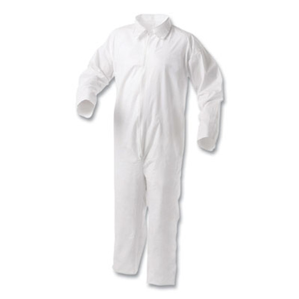 A35 Liquid And Particle Protection Coveralls, Zipper Front, 2x-Large, White, 25/Carton