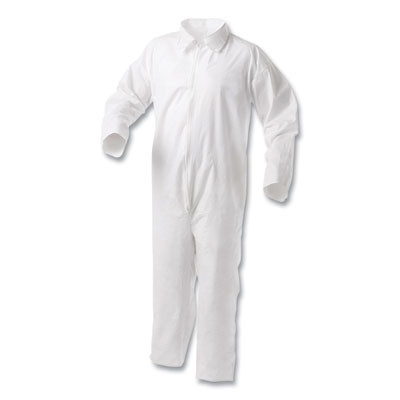 A35 Liquid And Particle Protection Coveralls, Zipper Front, 2x-Large, White, 25/Carton