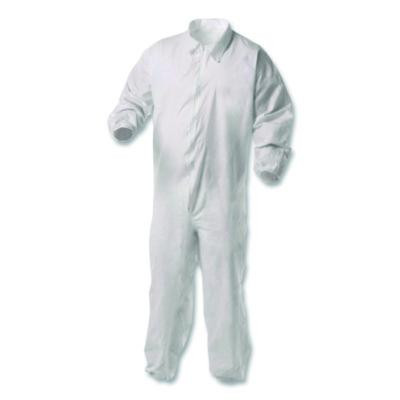 Kga35 Liquid And Particle Protection Coveralls, Elastic Wrists And Ankles, 5X-Large, White, 25/Carton