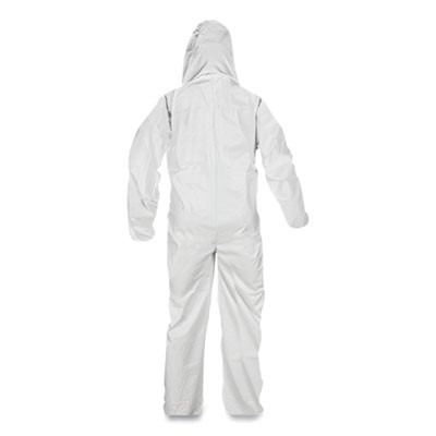 A45 Liquid/Particle Protection Surface Prep/Paint Coveralls, Hood, Elastic Wrist/Ankles, 4Xl, White, 25/Carton