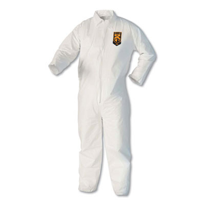A40 Coveralls, Open Wrists And Ankles, White, Large, 25/Carton