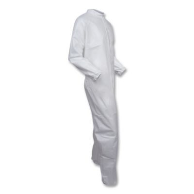 A40 Coveralls, Open Wrists And Ankles, 4X-Large, White, 25/Carton