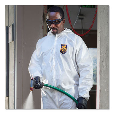 A40 Elastic-Cuff, Ankle, Hooded Coveralls, 3x-Large, White, 25/Carton