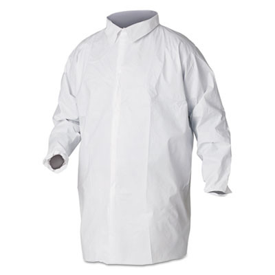 A40 Liquid And Particle Protection Lab Coats, Elastic Wrists,  X-Large, White, 30/Carton