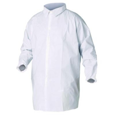 A40 Liquid And Particle Protection Lab Coats, Elastic Wrists, 3X-Large, White, 30/Carton