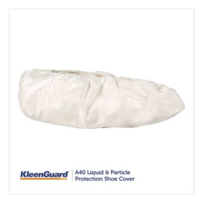 A40 Liquid And Particle Protection Shoe Covers, Medium, White, 400/Carton