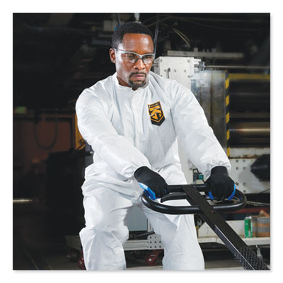 A30 Elastic-Back Coveralls, Open Wrist And Ankles, 1" Flap, White, X-Large, 25/Carton