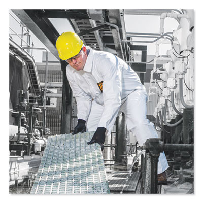 A30 Elastic-Back And Cuff Coveralls, 1" Flap, 4X-Large, White, 25/Carton
