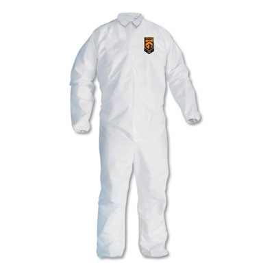 A30 Elastic-Back And Cuff Coveralls, X-Large, White, 25/Carton