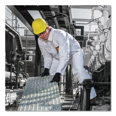 A30 Elastic-Back And Cuff Coveralls, 1" Flap, 4X-Large, White, 21/Carton