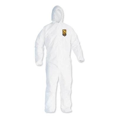 A20 Breathable Particle Protection Coveralls, Zip Front, Hood, Elastic Back Wrists And Ankles, Large, White
