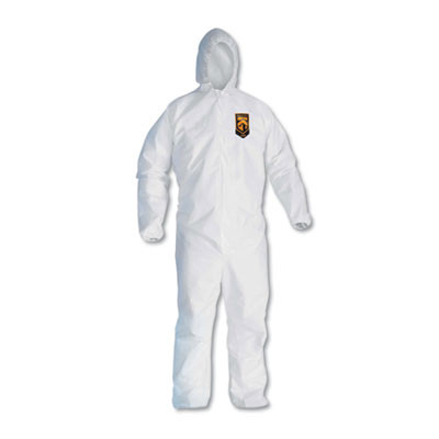 A20 Elastic Back, Cuff And Ankle Hooded Coveralls, Zip, X-Large, White, 24/Carton