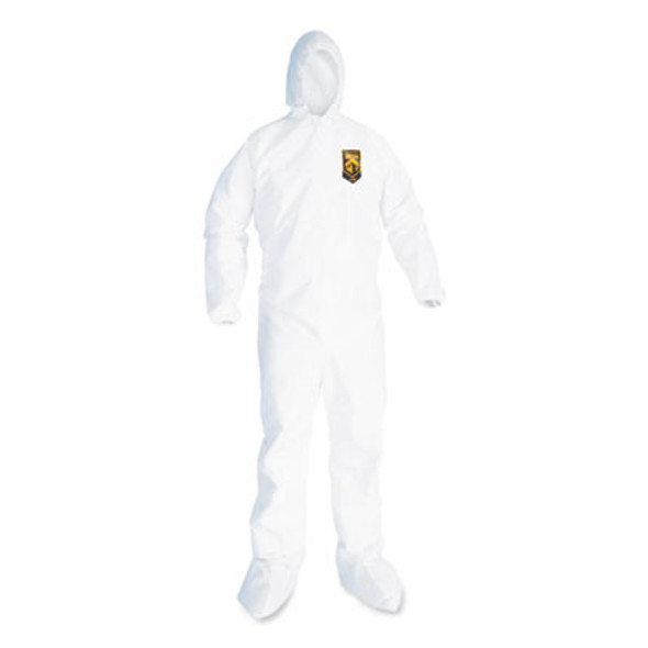 A20 Breathable Particle Protection Coveralls, Elastic Back, Hood And Boots, Large, White, 24/Carton